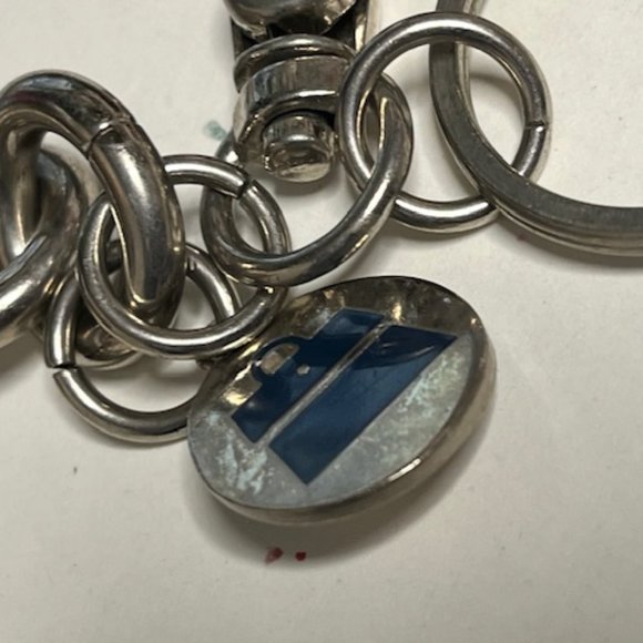 VTG Collectable Puffed Heart Key Ring Chain Charms Claw Clasp - Signed Kathy 6" - Picture 10 of 13